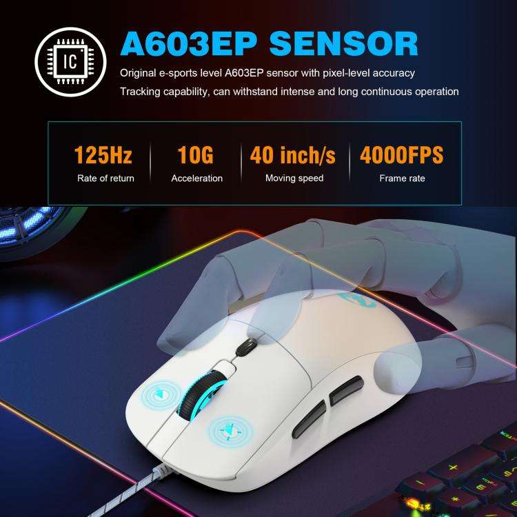 HXSJ X200 3600DPI Colorful Luminous Wired Mouse, Cable Length: 1.5m(Black)