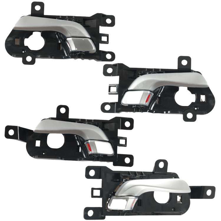 4pcs / Set Car Door Inside Handle for Hyundai Sante Fe 2013-2018(Black + Silver)