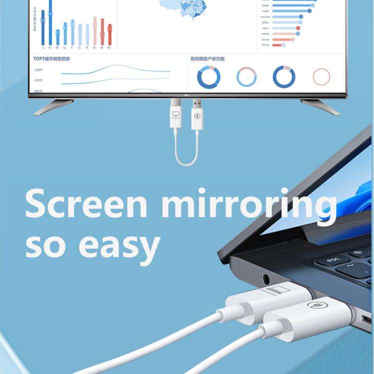 Measy AM18051 HDMI Wireless Transmitter Receiver Screen Mirroring Cable(White)