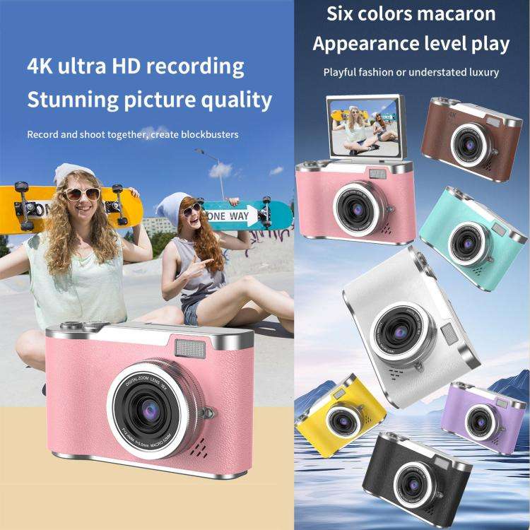 LK007 2.4 inch HD CCD Camera Retro Kids Camera(Pink)