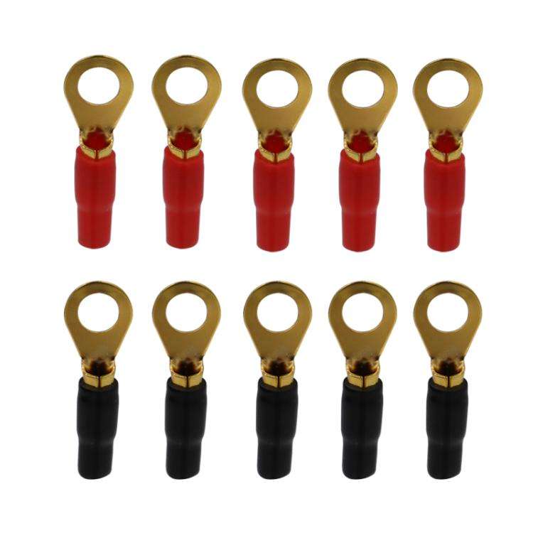 10 Pairs / Set 8GA Car Audio Modification Brass Terminal Crimp(Fork + Round)