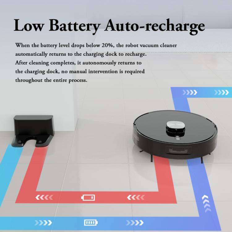 V8 Intelligent Automatic Recharging Sweeping Mopping Suction Robot(Black)