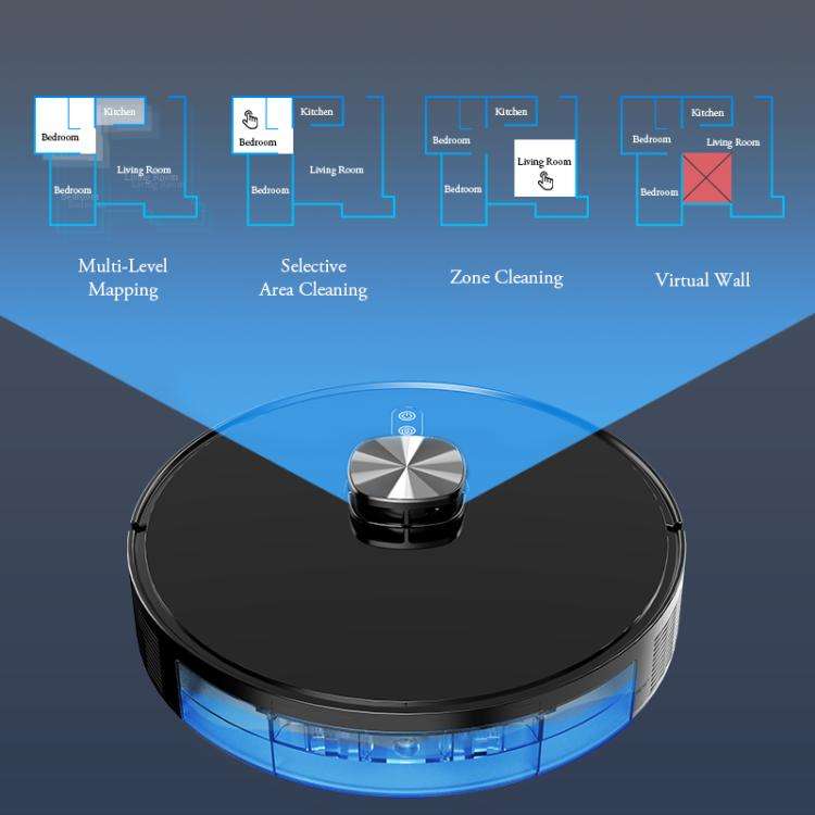V8 Intelligent Automatic Recharging Sweeping Mopping Suction Robot(Black)
