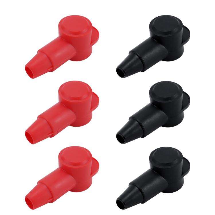 3 Pairs / Set Car Battery Pile Head PVC Protective Cover(Black + Red)