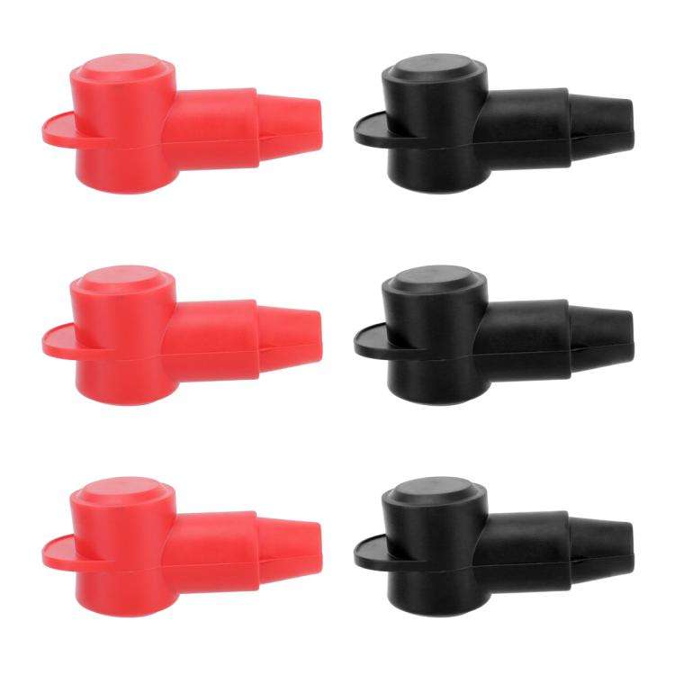 3 Pairs / Set Car Battery Pile Head PVC Protective Cover(Black + Red)