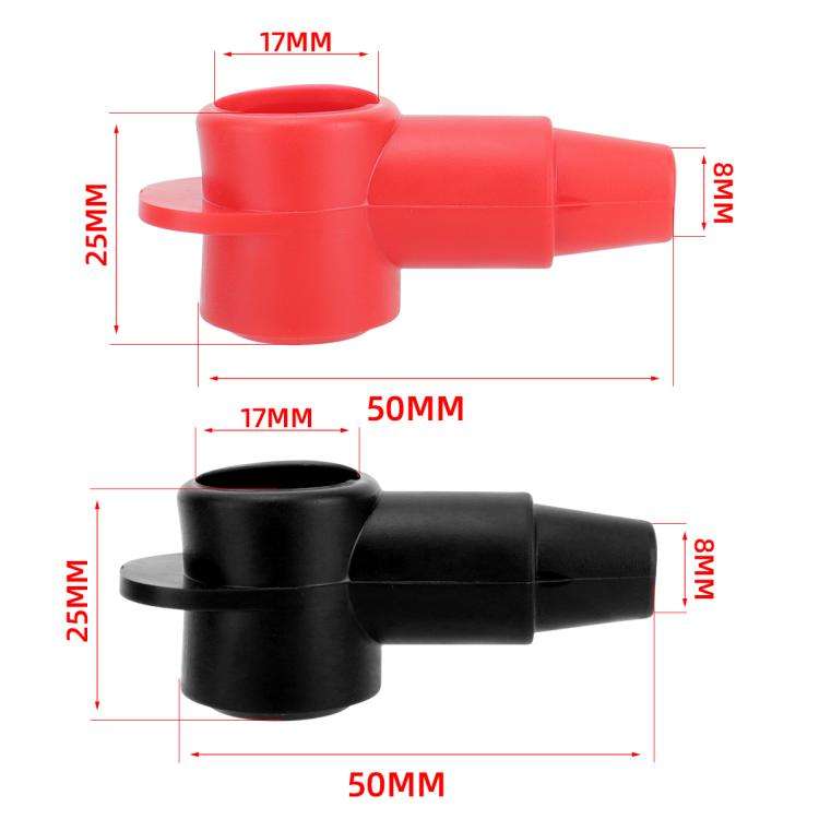 3 Pairs / Set Car Battery Pile Head PVC Protective Cover(Black + Red)