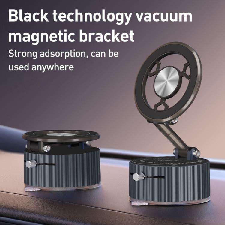 BDK101 Vacuum Adsorption Magnetic Folding Car Phone Holder(Silver)