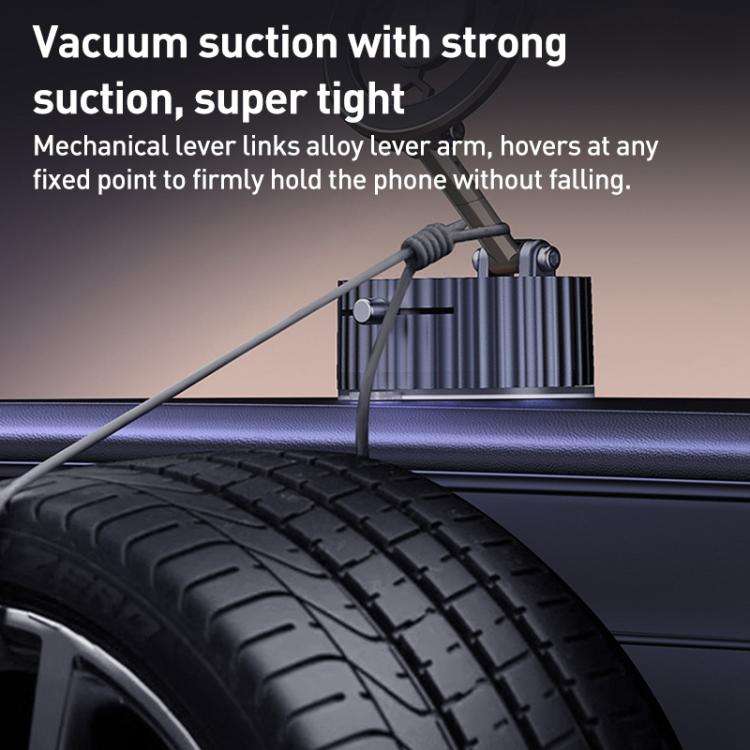 BDK101 Vacuum Adsorption Magnetic Folding Car Phone Holder(Silver)