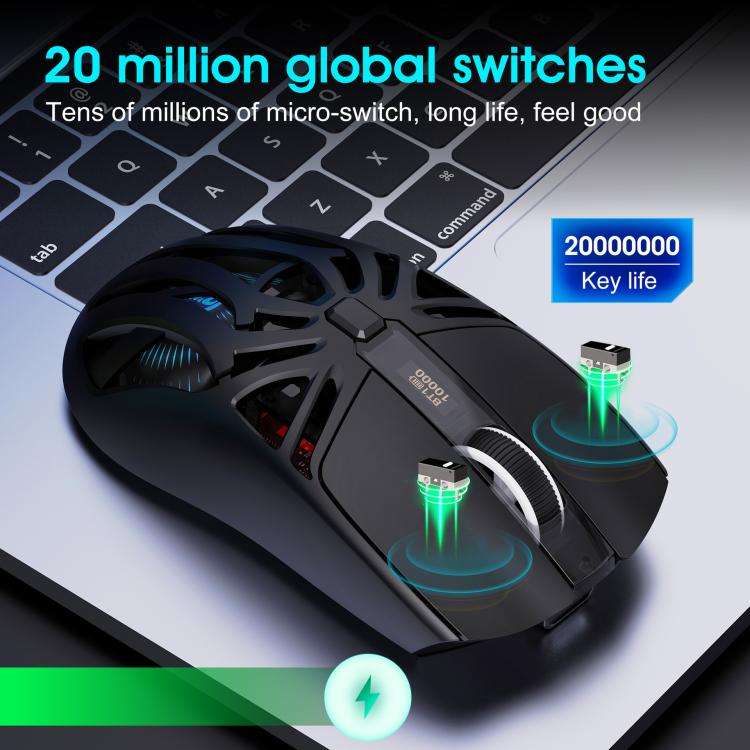 HXSJ T400 Tri-mode Rechargeable Wireless Mouse(Black)