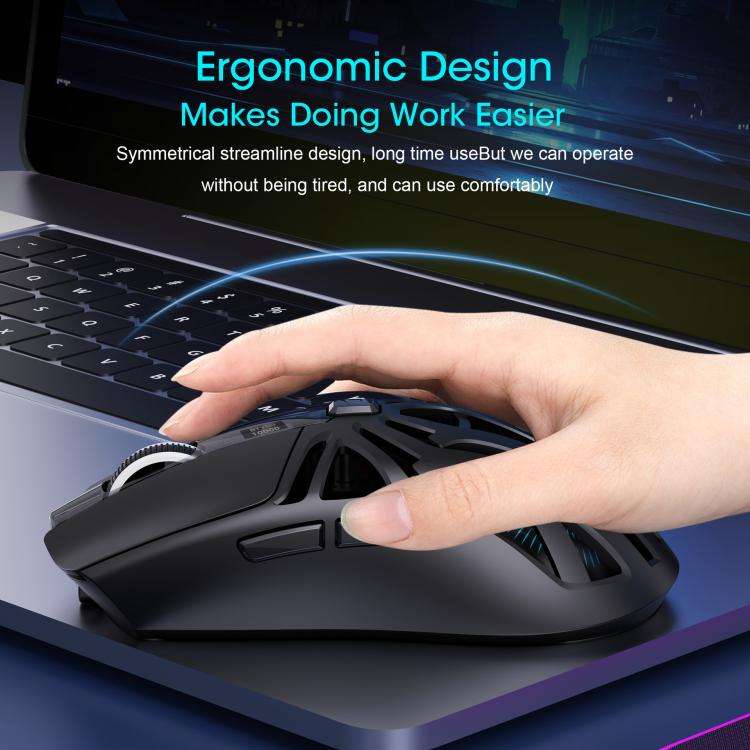HXSJ T400 Tri-mode Rechargeable Wireless Mouse(Black)