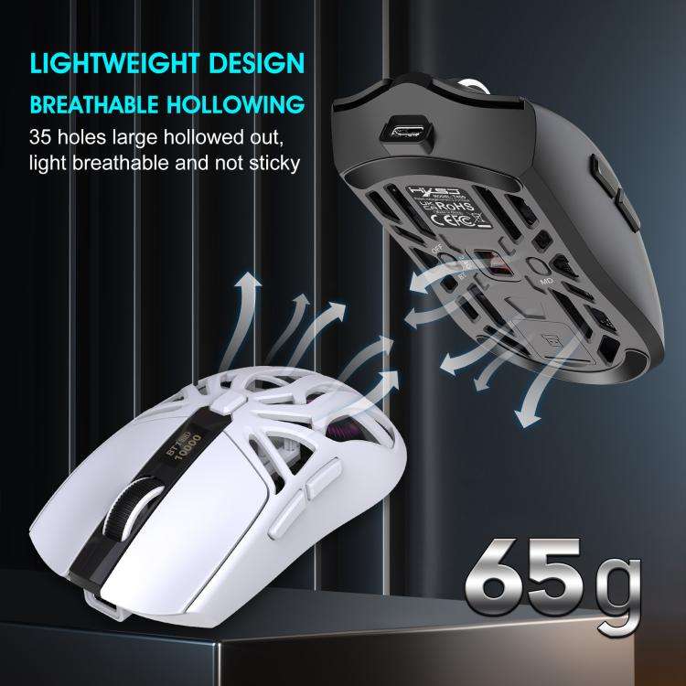 HXSJ T400 Tri-mode Rechargeable Wireless Mouse(White)