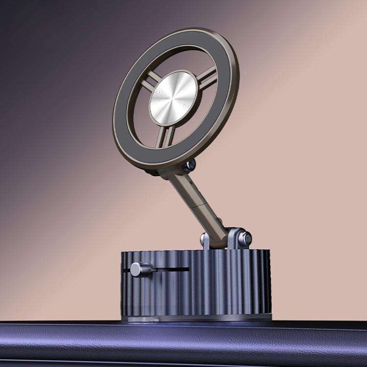 BDK102 Vacuum Adsorption Magnetic Folding Car Phone Holder(Gun Metal)
