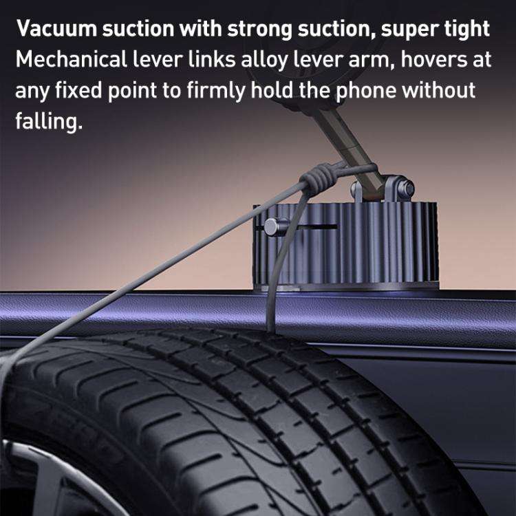 BDK102 Vacuum Adsorption Magnetic Folding Car Phone Holder(Silver)