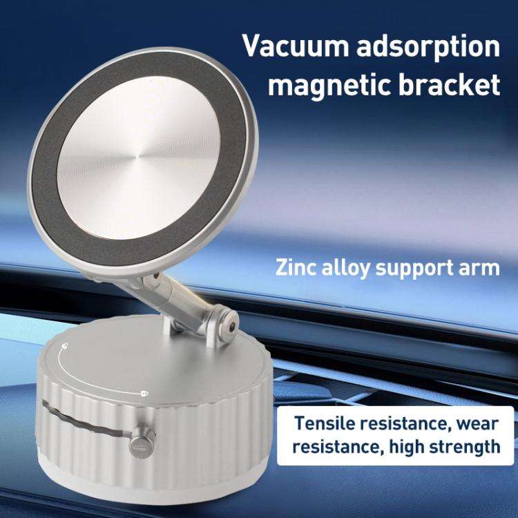 BDK103 Vacuum Adsorption Magnetic Folding Car Phone Holder(Gun Metal)