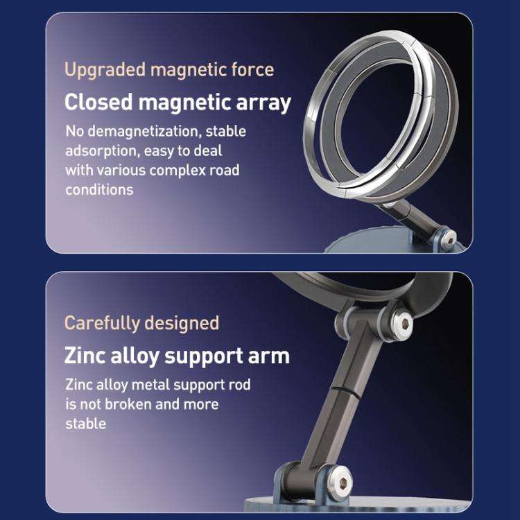 BDK103 Vacuum Adsorption Magnetic Folding Car Phone Holder(Gun Metal)