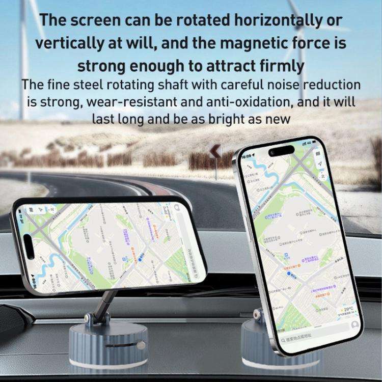 BDK103 Vacuum Adsorption Magnetic Folding Car Phone Holder(Gun Metal)