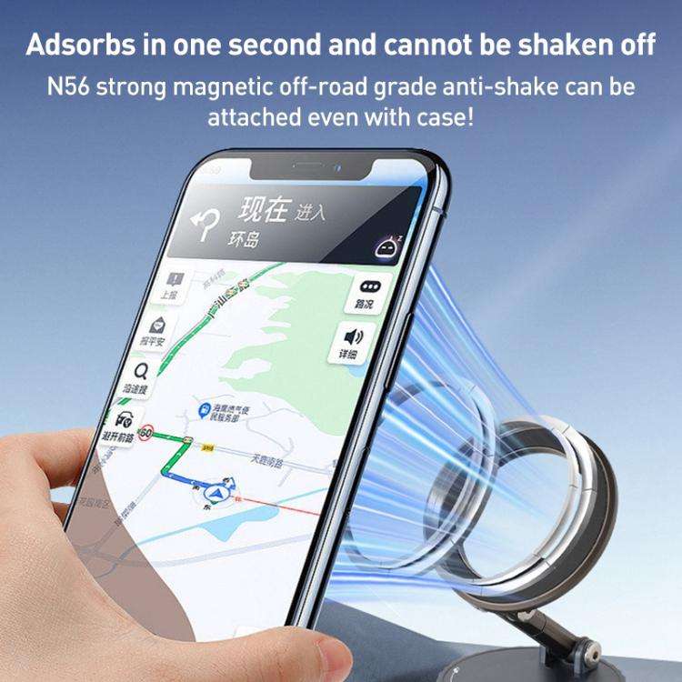 BDK103 Vacuum Adsorption Magnetic Folding Car Phone Holder(Gun Metal)