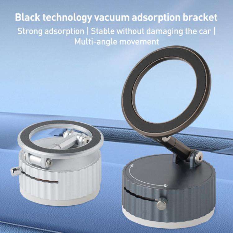 BDK104 Vacuum Adsorption Magnetic Folding Car Phone Holder(Silver)