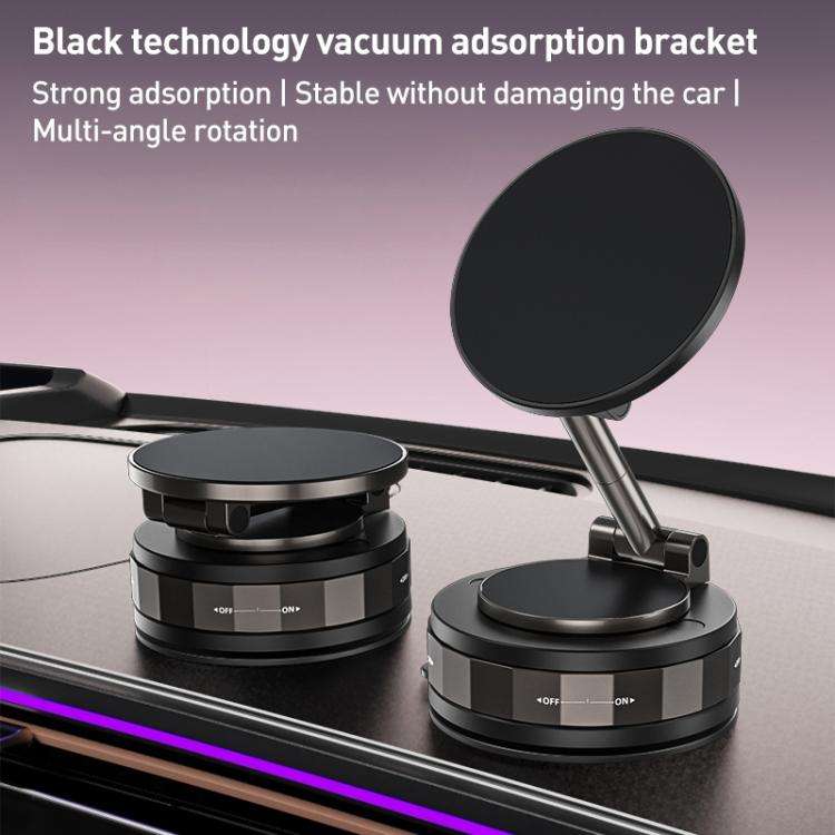CCT30-2F Rotating Vacuum Adsorption Magnetic Car Phone Holder(Black)