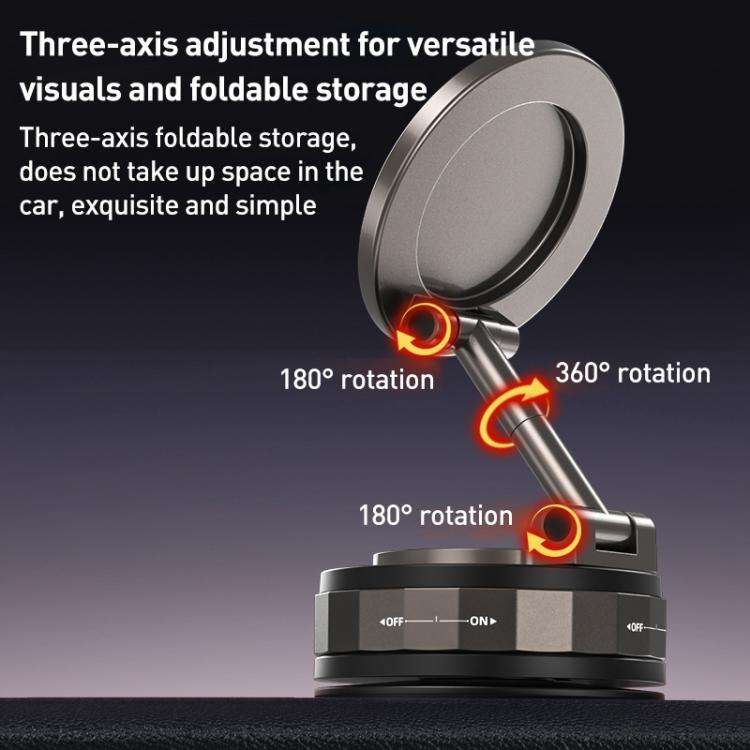 CCT30-2F Rotating Vacuum Adsorption Magnetic Car Phone Holder(Black)