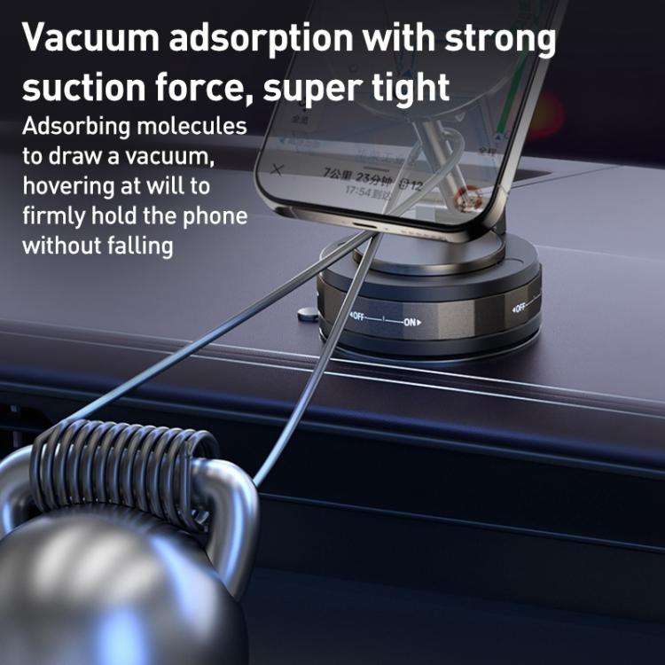 CCT30-2F Rotating Vacuum Adsorption Magnetic Car Phone Holder(Black)