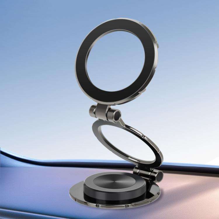 G222 Three-axis Folding MagSafe Magnetic Car Phone Holder(Gun Metal)