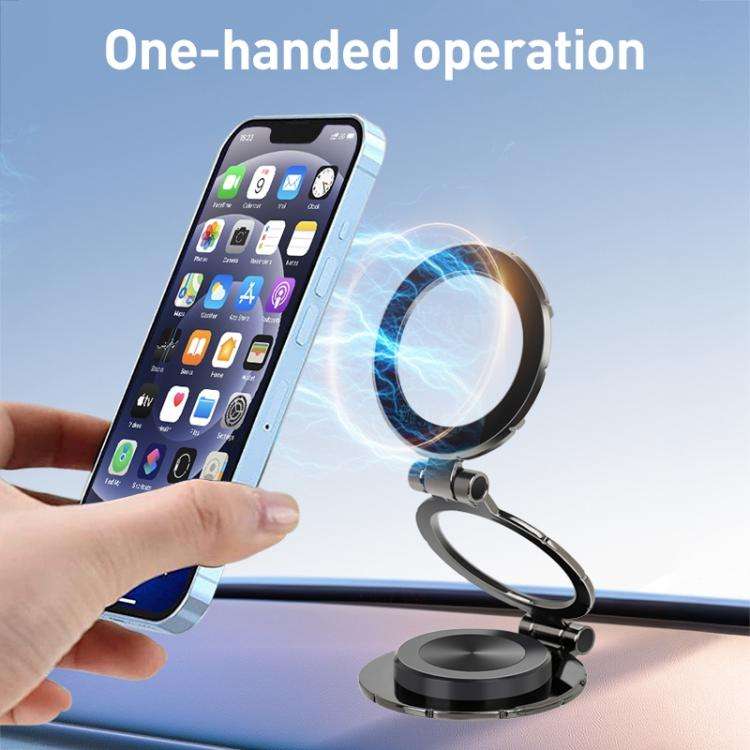 G222 Three-axis Folding MagSafe Magnetic Car Phone Holder(Gun Metal)