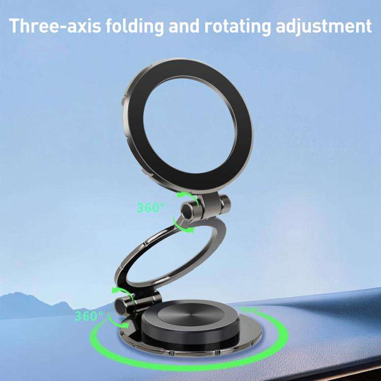 G222 Three-axis Folding MagSafe Magnetic Car Phone Holder(Silver)