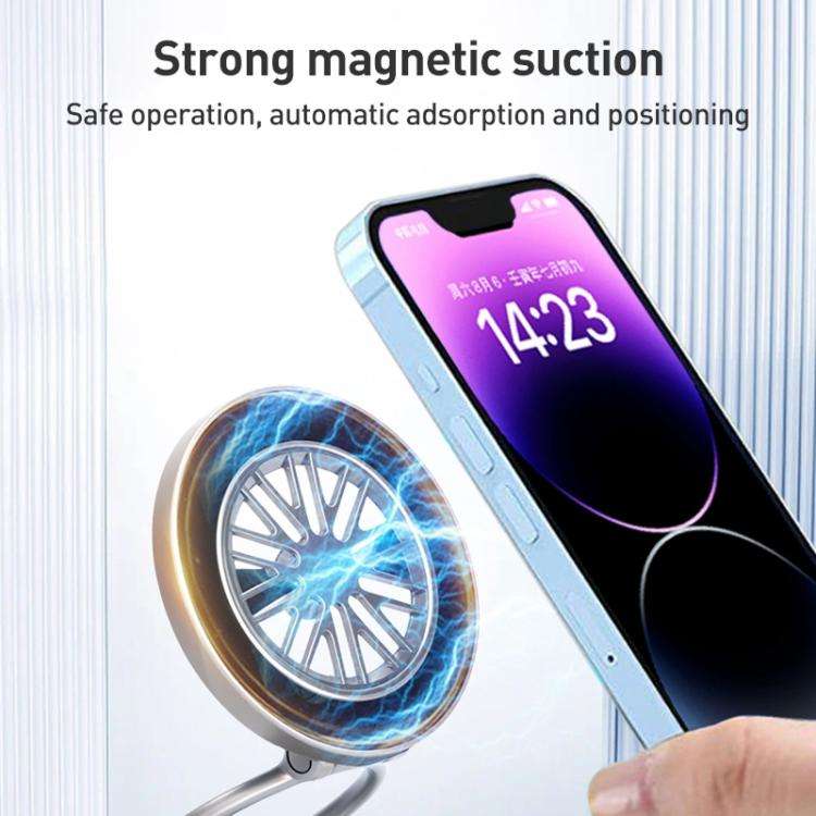 G511 Three-axis Folding Vacuum Adsorption Magnetic Car Phone Holder(Silver)