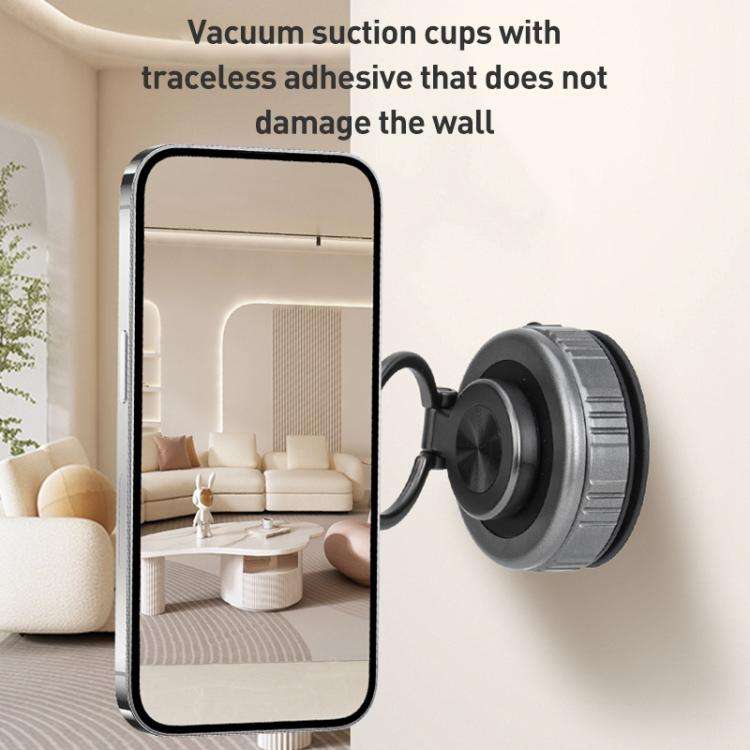 G511 Three-axis Folding Vacuum Adsorption Magnetic Car Phone Holder(Silver)