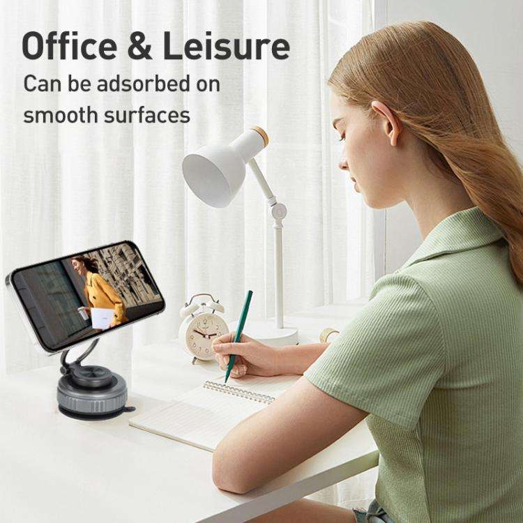 G511 Three-axis Folding Vacuum Adsorption Magnetic Car Phone Holder(Silver)