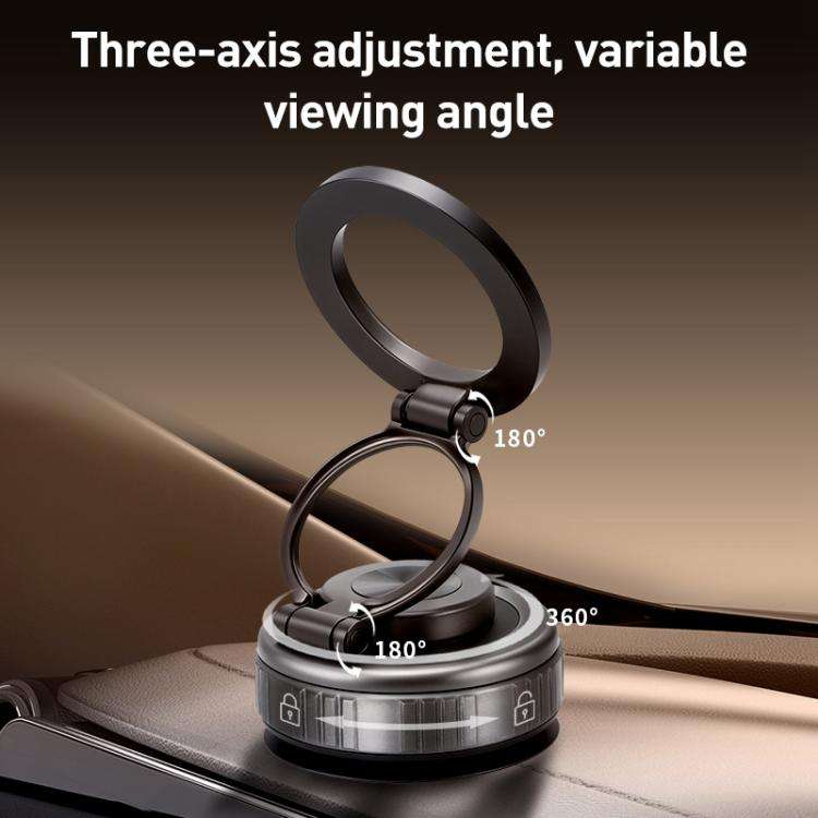 G512 Three-axis Folding Vacuum Adsorption Magnetic Car Phone Holder(Gun Metal)