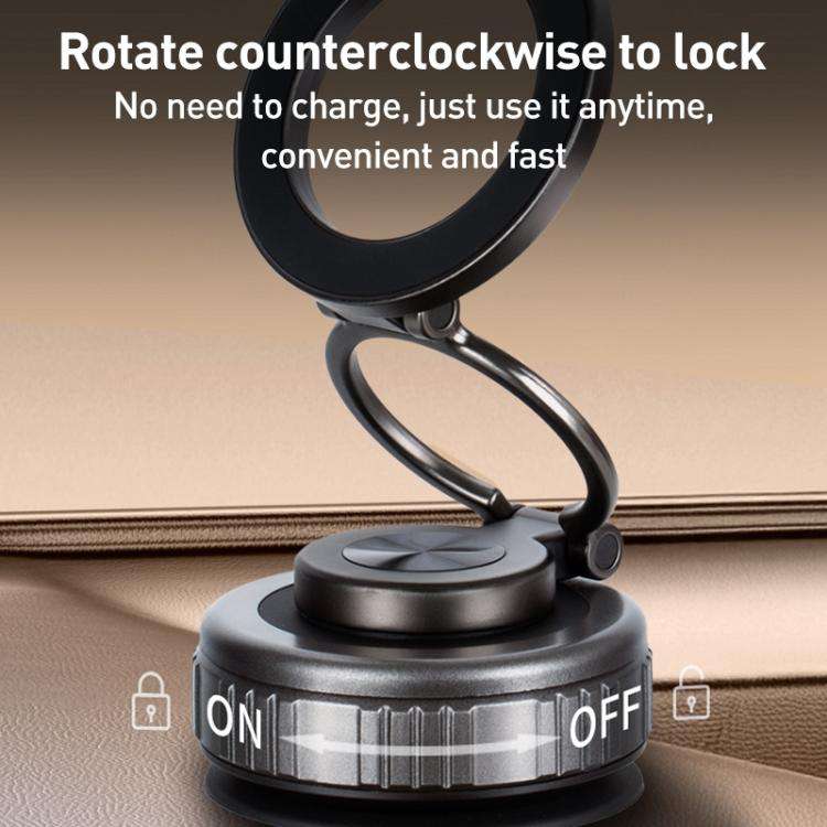 G512 Three-axis Folding Vacuum Adsorption Magnetic Car Phone Holder(Gun Metal)