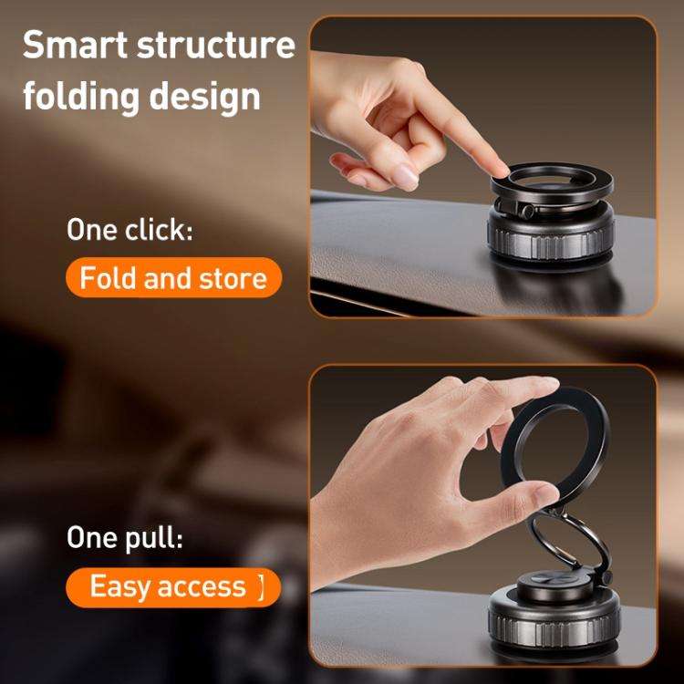 G512 Three-axis Folding Vacuum Adsorption Magnetic Car Phone Holder(Gun Metal)