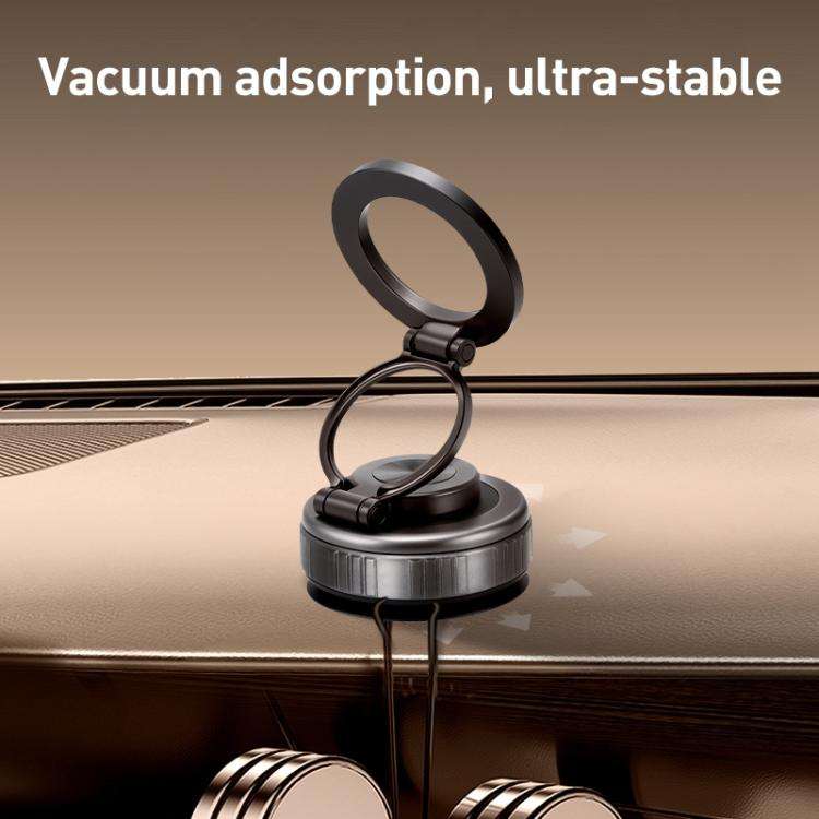 G512 Three-axis Folding Vacuum Adsorption Magnetic Car Phone Holder(Gun Metal)