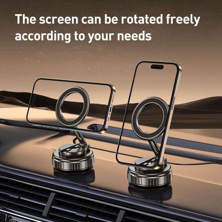 G712 Three-axis Folding Vacuum Adsorption Magnetic Car Phone Holder(Black)