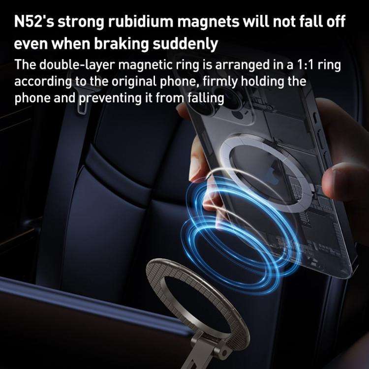 G712 Three-axis Folding Vacuum Adsorption Magnetic Car Phone Holder(Black)