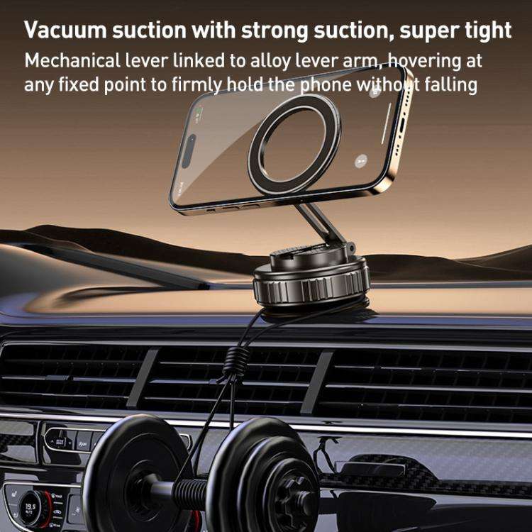 G712 Three-axis Folding Vacuum Adsorption Magnetic Car Phone Holder(Silver)