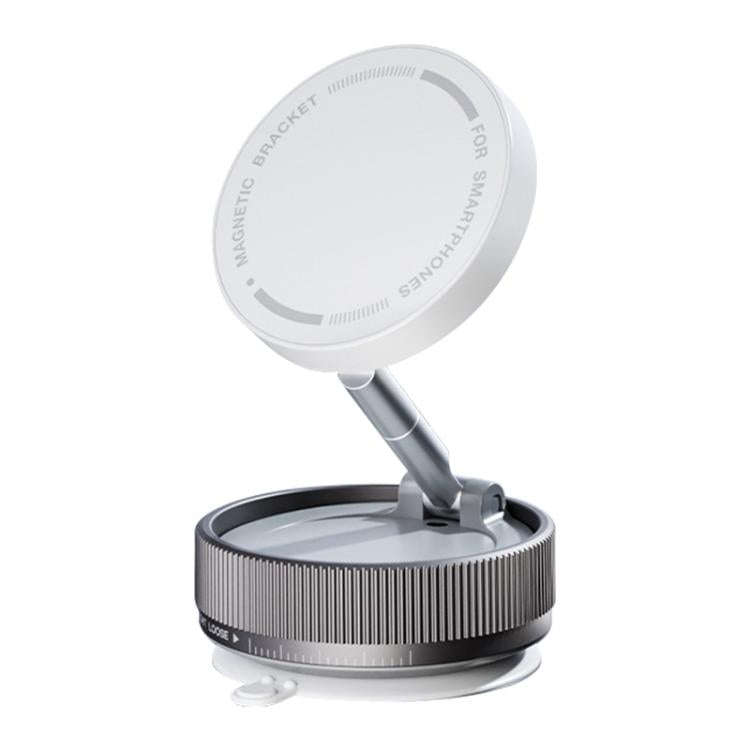 K10A Three-axis Folding Vacuum Adsorption Magnetic Car Phone Holder(White)