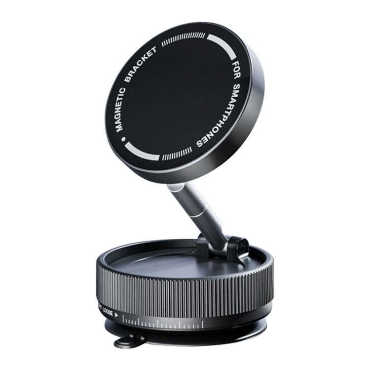 K10A Three-axis Folding Vacuum Adsorption Magnetic Car Phone Holder(Black)