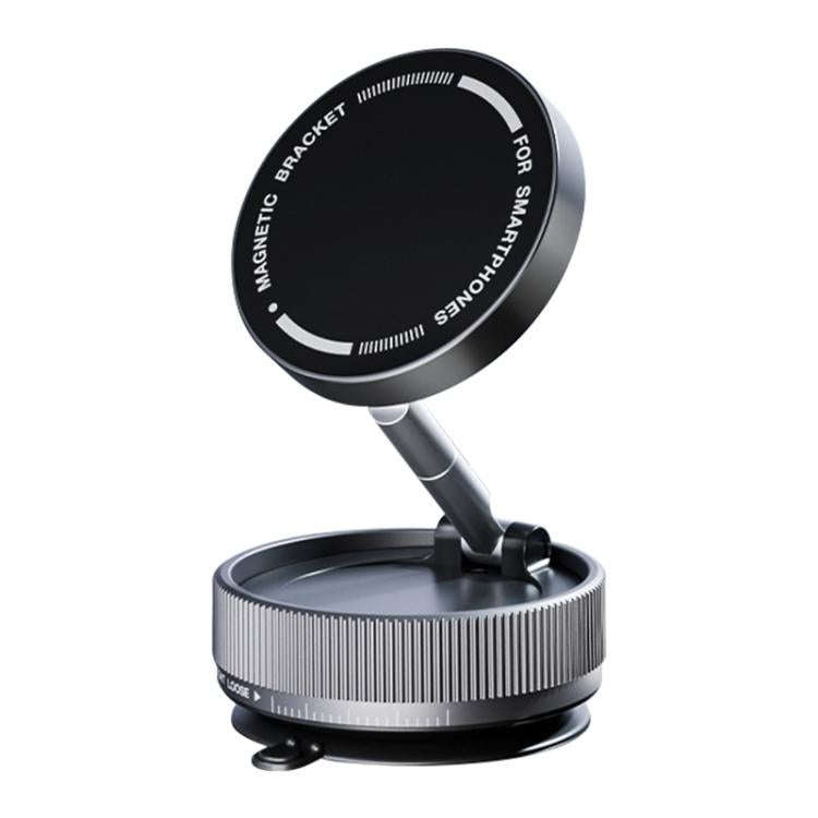 K10A Three-axis Folding Vacuum Adsorption Magnetic Car Phone Holder(Grey)