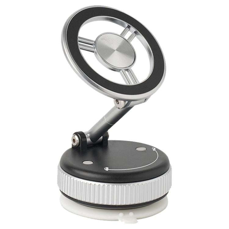 XZK102 Folding Vacuum Adsorption Magnetic Car Phone Holder(Silver)