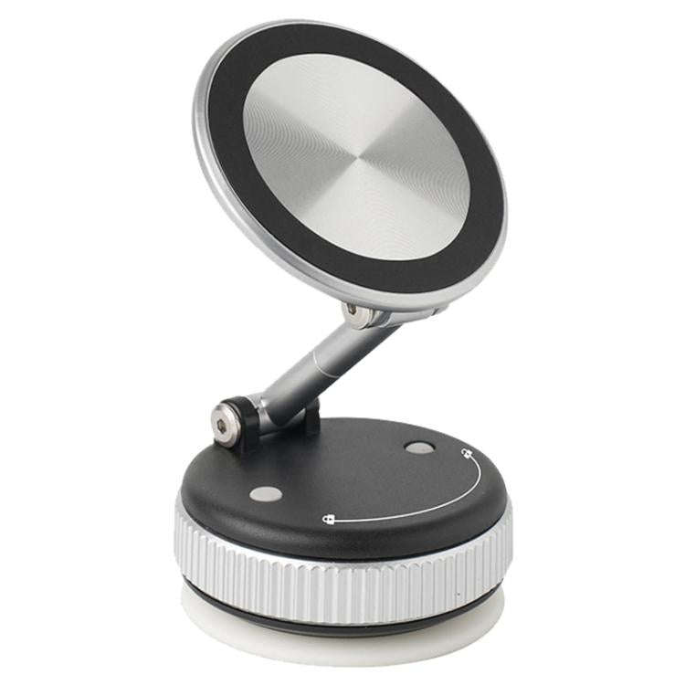 XZK103 Folding Vacuum Adsorption Magnetic Car Phone Holder(Silver)