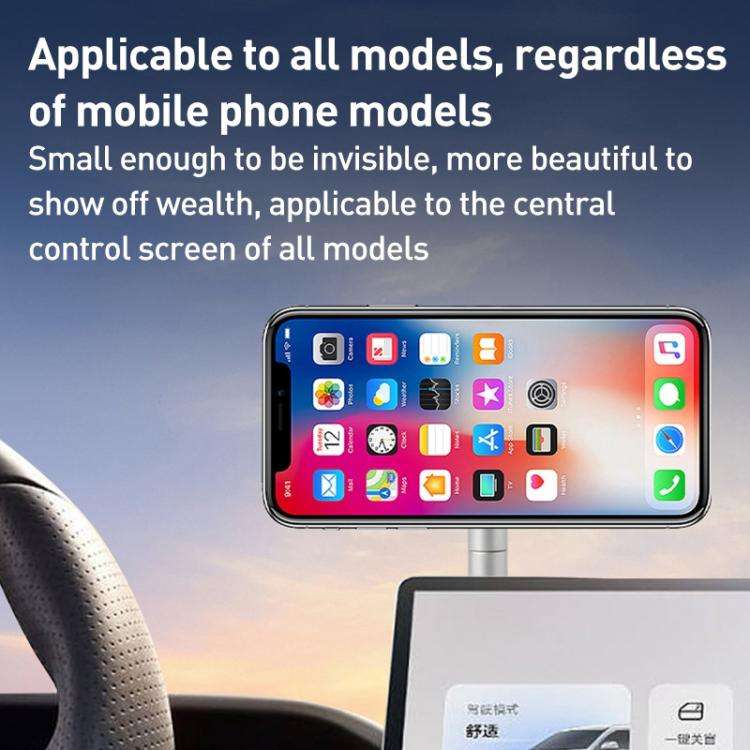 XZK103 Folding Vacuum Adsorption Magnetic Car Phone Holder(Silver)
