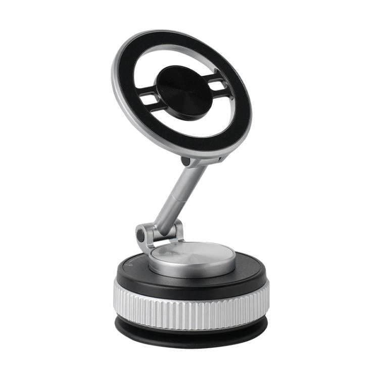 XZK104 2nd Generation Vacuum Adsorption Magnetic Folding Car Phone Holder(Silver D Type)