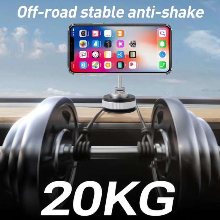 XZK104 2nd Generation Vacuum Adsorption Magnetic Folding Car Phone Holder(Silver A Type)