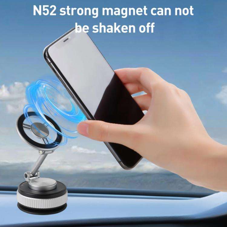 XZK104 2nd Generation Vacuum Adsorption Magnetic Folding Car Phone Holder(Silver C Type)
