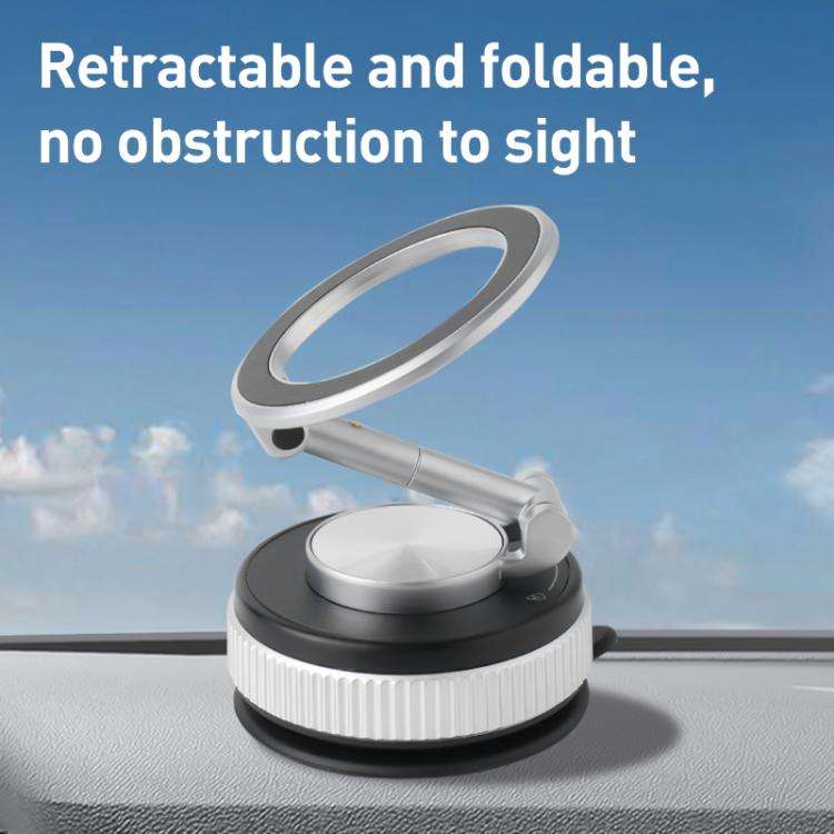 XZK104 2nd Generation Vacuum Adsorption Magnetic Folding Car Phone Holder(Silver A Type)