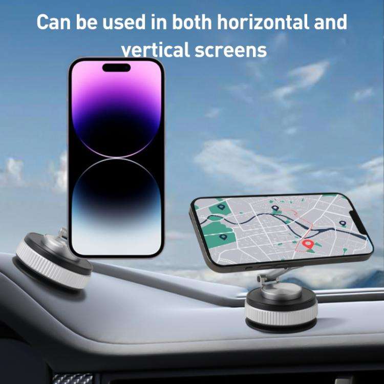 XZK104 2nd Generation Vacuum Adsorption Magnetic Folding Car Phone Holder(Silver A Type)