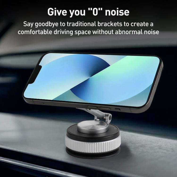 XZK104 2nd Generation Vacuum Adsorption Magnetic Folding Car Phone Holder(Silver A Type)